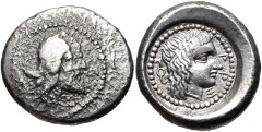 DYNASTS of LYCIA. Vekhssere I. Circa 450-430/20 BC. AR Stater (21mm, 8.00 g, 3h). Arñna (Xanthos) mint. Head right, wearing satrapal headdress / Laureate head of Apollo right; diskeles to left, Lycian