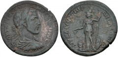 LYDIA, Nysa. Maximinus I. AD 235-238. Æ (39mm, 27.96 g, 6h). Gaius Apolloni-, magistrate. AYT K Γ IOY OYH MAΞIMЄINOC, laureate, draped, and cuirassed bust right / NYCAЄΩN ЄΠI Γ AΠOΛΛΩNIOVΛ, Minerva (o