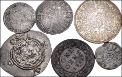 MIXED. Central Asian to British. Lot of eighteen (18) AR, BI, and Æ denominations. Includes: A broad range of types and denominations. Lot includes an early drachm of Husrav (Khosrau) II and three Cru