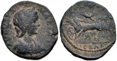 JUDAEA, Sebaste. Julia Maesa. Augusta, AD 218-224/5. Æ (22mm, 7.87 g, 7h). Draped bust right / The Abduction of Persephone: Pluto in quadriga right, holding reins and seizing Proserpina (Persephone) w