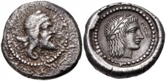 LYCIA, Xanthos (as Arñna). Circa 450-430/20 BC. AR Stater (20mm, 8.12 g, 5h). Head right, wearing satrapal headdress / Laureate head of Apollo right; diskeles to right; all in dotted circular border w