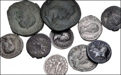 ROMAN. Republican-Imperial. Lot of ten (10) denarii and bronzes. Includes: D. Silanus L.f. AR Denarius. Crawford 337/3 // AR Denarii of: Hadrian // Marcus Aurelius, Caesar // Commodus // Julia Domna /