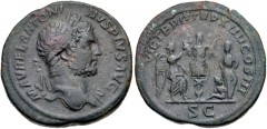 Caracalla. AD 198-217. Æ Sestertius (33mm, 24.70 g, 12h). British Victory type. Rome mint. Struck AD 211. Laureate head right, with slight drapery / VICT BRIT TR P XIIII COS III / S C, Victory standin