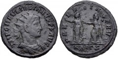 Julian of Pannonia. Usurper, AD 284-285. Antoninianus (21mm, 3.47 g, 12h). Siscia mint, 3rd officina. Struck December AD 284. IMP C M AVR IVLIANVS P F AVG, radiate, draped, and cuirassed bust right / 