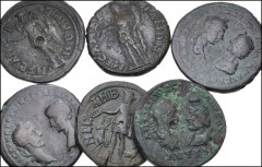ROMAN. Provincial. Lot of twelve (12) Æ from Moesia and Thrace. Includes: MOESIA. Dionysopolis. Gordian III // Marcianopolis. Caracalla & Julia Domna // Caracalla & Geta // Macrinus & Diadumenian (3 c
