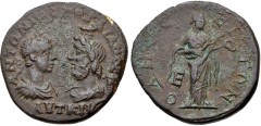 MOESIA INFERIOR, Odessus. Gordian III. AD 238-244. Æ Pentassarion (26mm, 11.49 g, 1h). Laureate, draped, and cuirassed bust of Gordian and draped bust of Serapis, wearing calathus and with cornucopia 
