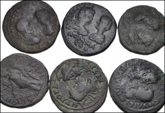 ROMAN. Provincial. Lot of twelve (12) bronze from Moesia Inferior and Thrace. Includes: Dionysopolis: Gordian III & Serapis (2 coins) // Marcianopolis: Septimius Severus & Julia Domna // Caracalla & J