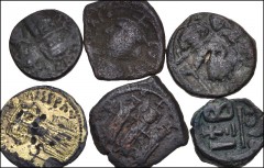 BYZANTINE. Lot of fifteen (15) bronzes of Heraclius and Constans II. Includes: Heraclius: SB 810 (3 coins), 824, 836, 839 (3 coins, one is a possible barbaric imitation), 840, 841, 853, and 884 // Con