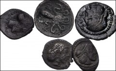 GREEK. Magna Graecia & Sicily. Lot of five (5) Syracusan AR Litrai. Includes: Boehringer nos. 66 // 291 // 419 // 426 // 716. Fine or better, all toned or with find patinas, one broken and repaired. L