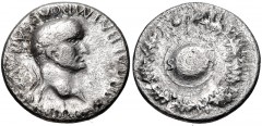 Galba. AD 68-69. AR Denarius (17mm, 3.14 g, 7h). Spanish mint (Tarraco?). SER GALBA IMP CAESAR AVG P M TR P (RIC type 7a), laureate head right, globe at point of bust / S P Q R across shield within oa