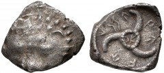 DYNASTS of LYCIA. Vekhssere II. Circa 410/00-390/80 BC. AR Third Stater (17mm, 2.99 g). Facing head of lion / Triskeles; monogram in center, WE-XSSE-RE (in Lycian) around; all in shallow incuse circle
