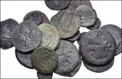 GREEK. Magna Graecia & Sicily. Lot of twenty-two (22) Sicilian bronzes from the RBW Collection. Includes: An assortment of issues and denominations, with eight (8) coins from an Uncertain Roman Mint i