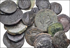 GREEK. Magna Graecia & Sicily. Lot of twenty-two (22) Sicilian bronzes from the RBW Collection. Includes: A varied assortment of types and sizes. Fine or better, mostly with patinas, a few with chippe