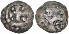 FRANCE, Provincial. Normandie (duché). Henri I Beauclerc. 1106-1135. AR Denier (20mm, 0.62 g, 1h). Rouen mint. Struck circa 1108-1130. +N[ORMΛN]NΛ, short cross pattée; pellet in each quarter / Cross p