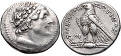 PTOLEMAIC KINGS of EGYPT. Ptolemy V Epiphanes. 204-180 BC. AR Tetradrachm (27mm, 14.13 g, 1h). Uncertain mint in Cyprus(?). Dated year 72 (191/0 BC). Diademed head of Ptolemy I right, wearing aegis / 