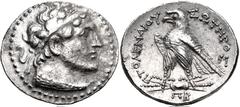 PTOLEMAIC KINGS of EGYPT. Ptolemy V Epiphanes. 204-180 BC. AR Tetradrachm (29mm, 14.20 g, 12h). Uncertain mint in Cyprus(?). Dated year 82 (181/0 BC). Diademed head of Ptolemy I right, wearing aegis /