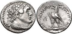 PTOLEMAIC KINGS of EGYPT. Ptolemy VI Philometor. First sole reign, 180-170 BC. AR Tetradrachm (28mm, 14.31 g, 12h). Uncertain mint in Cyprus(?). Dated year 87 (176/5 BC). Diademed head of Ptolemy I ri