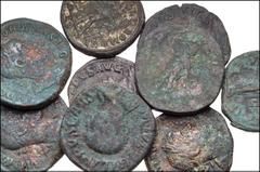 ROMAN. Provincial-Imperial. Lot of eighteen (18) 3rd century bronzes. Includes: Fifteen (15) sestertii, mostly Gordian III, Philip I and II; one (1) uncertain provincial Æ; and two (2) Æ folles of the
