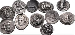 GREEK. Northern Greece. Lot of eleven (11) Trihemioboles and Oboles of Larissa. Includes: Trihemioboles: Head of the nymph Larissa facing slightly left, wearing ampyx and necklace / Warrior on horse r
