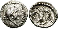 CELTIC, Britain. Catuvellauni & Trinovantes. Caratacus. 43-51 AD. AR Unit (1.29 gm). Estimate $400 CELTIC, Britain. Catuvellauni & Trinovantes. Caratacus. 43-51 AD. AR Unit (1.29 gm). Head of Hercules
