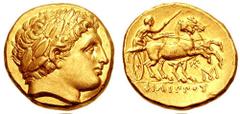 KINGS of MACEDON. Philip II. 359-336 BC. AV Stater (8.57 gm). Abydos mint. Struck under Philip III, circa 323-319 BC. Estimate $1500 KINGS of MACEDON. Philip II. 359-336 BC. AV Stater (8.57 gm). Abydo