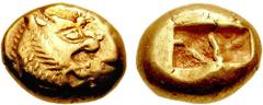 KINGS of LYDIA. Uncertain King. Circa early 6th century BC. EL Third Stater - Trite (4.70 gm). Estimate $750 KINGS of LYDIA. Uncertain King. Circa early 6th century BC. EL Third Stater - Trite (4.70 g