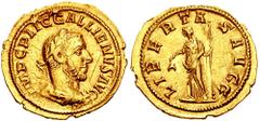 GALLIENUS. 253-268 AD. AV Aureus (3.05 gm). Rome mint. Struck circa 253-254 AD. Estimate $3000 GALLIENUS. 253-268 AD. AV Aureus (3.05 gm). Rome mint. Struck circa 253-254 AD. Laureate, draped, and cui