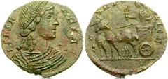 FESTIVAL of ISIS. Circa mid 4th century AD. Æ 18mm (2.35 gm). Estimate $1000 FESTIVAL of ISIS. Circa mid 4th century AD. Æ 18mm (2.35 gm). ISIS F-ARIA, diademed and draped bust of Isis right / VO-TA P