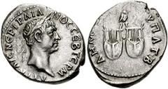 LYCIA. Trajan. 98-117 AD. AR Drachm (18mm, 3.24 gm). Dated COS II (98/99 AD). Laureate bust right, seen from behind / ΔHM EΞ ΥΠAT B, owl standing right, head facing, on pair of lyres. BMC Lycia pg. 39