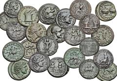 MACEDON, Koinon of Macedon. 3rd century AD. Lot of eighty-four (84) pieces. Includes 83 bronze coins of the Koinon of Macedon (Macedonian League) as well as 1 lead token. All obverses depict Alexander