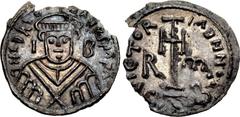 ITALY, Papale (Stato pontificio). Hadrian I. 772-795. AR Denaro (18mm, 1.15 g, 3h). Class 2. Rome mint. Struck 781-795. (retrograde C) N ΛDRIΛNVS • • PΛPΛ, half-length facing bust, wearing tonsure, ma