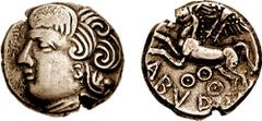 CELTIC, Central Gaul. The Bituriges Cubi. Early-mid 1st century BC. AV Stater (6.82 gm, 9h). Estimate $3000 CELTIC, Central Gaul. The Bituriges Cubi. Early-mid 1st century BC. AV Stater (6.82 gm, 9h).