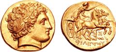 KINGS of MACEDON. Philip II. 359-336 BC. AV Stater (8.60 gm, 7h). Abydos mint. Struck under Philip III, circa 323-319 BC. Estimate $2500  KINGS of MACEDON. Philip II. 359-336 BC. AV Stater (8.60 gm, 7