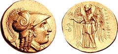 KINGS of MACEDON. Alexander III. 336-323 BC. AV Stater (8.56 gm, 3h). Lampsakos mint. Struck under Philip III and Alexander IV, circa 319-317 BC. Estimate $2000 KINGS of MACEDON. Alexander III. 336-32
