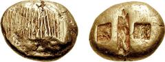 IONIA, Uncertain. Circa 650-600 BC. EL Stater (14.52 gm). Milesian standard. Striated type. Estimate $10000 IONIA, Uncertain. Circa 650-600 BC. EL Stater (14.52 gm). Milesian standard. Striated type. 