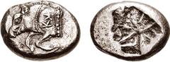 DYNASTS of LYCIA. Uncertain. Circa 500-470 BC. AR Stater (9.43 gm, 12h). Estimate $2000 DYNASTS of LYCIA. Uncertain. Circa 500-470 BC. AR Stater (9.43 gm, 12h). Forepart of boar left; K(VB monogram) o