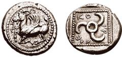 DYNASTS of LYCIA. Kuprilli. Circa 470-440 BC. AR Tetrobol (3.05 gm, 10h). Uncertain mint. Estimate $1000 DYNASTS of LYCIA. Kuprilli. Circa 470-440 BC. AR Tetrobol (3.05 gm, 10h). Uncertain mint. Winge