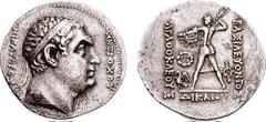 KINGS of BAKTRIA. Agathokles. Circa 185-170 BC. AR Tetradrachm (16.47 gm, 12h). Commemorative issue struck for Diodotos I in the name of Antiochos II of Syria. Estimate $3000  KINGS of BAKTRIA. Agatho