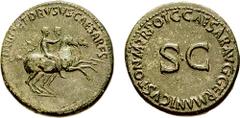 NERO and DRUSUS CAESAR, brothers of Gaius (Caligula). Died 31 and 33 AD. Æ Dupondius (15.44 gm, 7h). Rome mint. Struck under Gaius (Caligula), 37-38 AD. Estimate $750 NERO and DRUSUS CAESAR, brothers 
