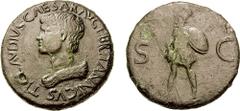 BRITANNICUS, son of Claudius and Messalina. Æ Sestertius (28.22 gm, 7h). Thracian mint. Struck under Claudius, 50-54 AD. Estimate $5000 BRITANNICUS, son of Claudius and Messalina. Æ Sestertius (28.22 