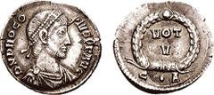 PROCOPIUS. 365-366 AD. AR Siliqua (2.03 gm, 12h). Constantinople mint. Estimate $1500 PROCOPIUS. 365-366 AD. AR Siliqua (2.03 gm, 12h). Constantinople mint. D N PROCO-PIVS P F AVG, pearl-diademed, dra
