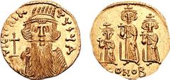 CONSTANS II. 641-668 AD. AV Solidus (4.47 gm, 7h). Constantinople mint. Struck 663-668 AD. Estimate $400 CONSTANS II. 641-668 AD. AV Solidus (4.47 gm, 7h). Constantinople mint. Struck 663-668 AD. VICT