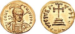 CONSTANTINE IV, Pogonatus. 668-685 AD. AV Solidus (4.33 gm, 6h). Constantinople mint. Struck 681-685 AD. Estimate $500 CONSTANTINE IV, Pogonatus. 668-685 AD. AV Solidus (4.33 gm, 6h). Constantinople m