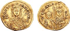 MICHAEL III, 'the Drunkard', with Theodora and Thecla. 842-867 AD. AV Solidus (4.40 gm, 6h). Constantinople mint. Struck 842-843 AD. Estimate $2000  MICHAEL III, 'the Drunkard', with Theodora and Thec