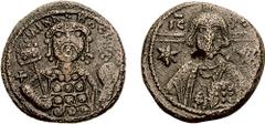 MICHAEL VII, Ducas. 1071-1078. Æ Half Follis (4.63 gm, 5h). Constantinople mint. Estimate $300 MICHAEL VII, Ducas. 1071-1078. Æ Half Follis (4.63 gm, 5h). Constantinople mint. IC XC across field, faci