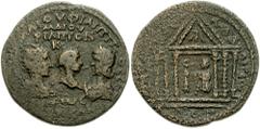 CILICIA, Aigeai. Philip I, Philip II and Otacilia Severa. 244-249 AD. Æ 28mm (16.11 gm). Philip, radiate draped and cuirassed right facing Otacilia, diademed and draped left; small laureate head of Ph