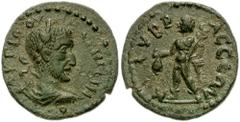 CILICIA, Colybrassus. Maximinus I. 235-238 AD. Æ 17mm (2.83 gm). Laureate, draped and cuirassed bust right, seen from behind / Hermes standing left, holding purse and caduceus. SNG Levante 334 (this c