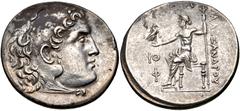 LYCIA, Phaselis. Circa 218/7-186/5 BC. AR Tetradrachm (31mm, 16.48 g, 12h). In the name and types of Alexander III of Macedon. Dated CY 19 (200/199 BC). Head of Herakles right, wearing lion skin / Zeu