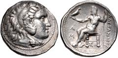 KINGS of MACEDON. Antigonos I Monophthalmos. As Strategos of Asia, 320-306/5 BC. AR Tetradrachm (27.5mm, 17.05 g, 12h). In the name and types of Alexander III. Sidon mint. Dated RY 1 of an uncertain k
