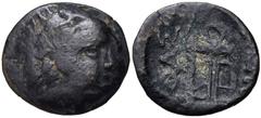 MACEDON, Philippi (as Thasian Epeiros [Krenides]). Circa 360/59-356 BC. Æ (11.5mm, 0.88 g, 12h). Head of Herakles right, wearing lion skin / Tripod. Bellinger, Philippi –; Le Rider, Thasiennes 30; HGC